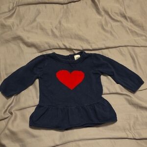 Carter's Navy Sweater With Red Heart
